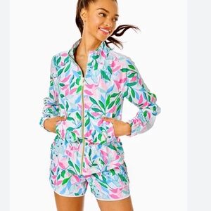 Upf 50+ Luxletic Islanna Performance Jacket In Resort White Holding Court